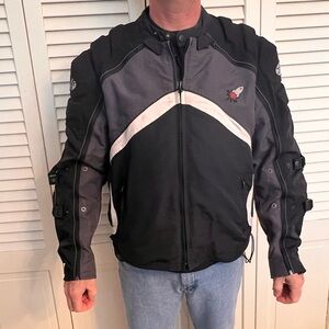 Men's Black and Gray padded Motorcycle Jacket
